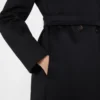 Wool robe coat, black