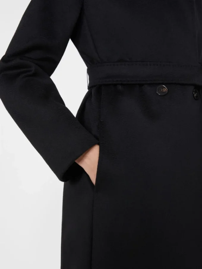 Wool robe coat, black