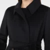 Wool robe coat, black
