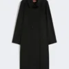 Wool robe coat, black