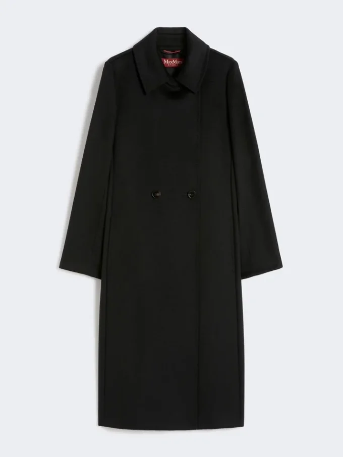 Wool robe coat, black