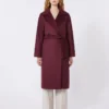 Wool robe coat, bordeaux