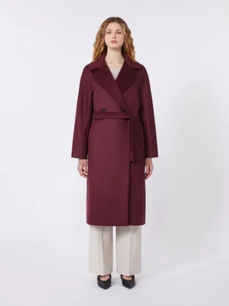 Wool robe coat, bordeaux
