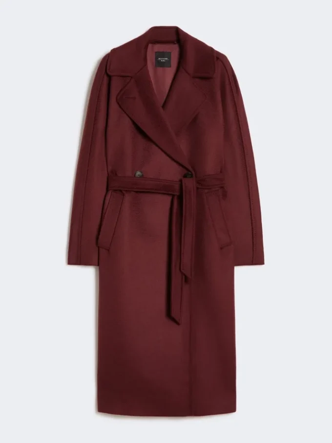 Wool robe coat, bordeaux