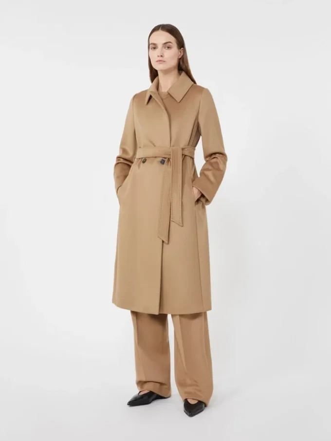 Wool robe coat, camel