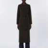 Wool robe coat, dark green