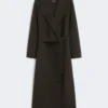 Wool robe coat, dark green