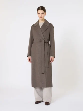 Wool robe coat, mud
