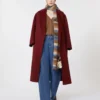 Wool robe coat, raspberry