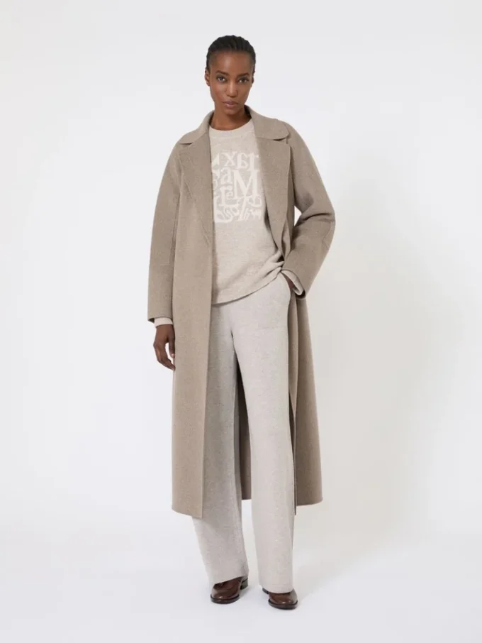 Wool robe coat, turtledove