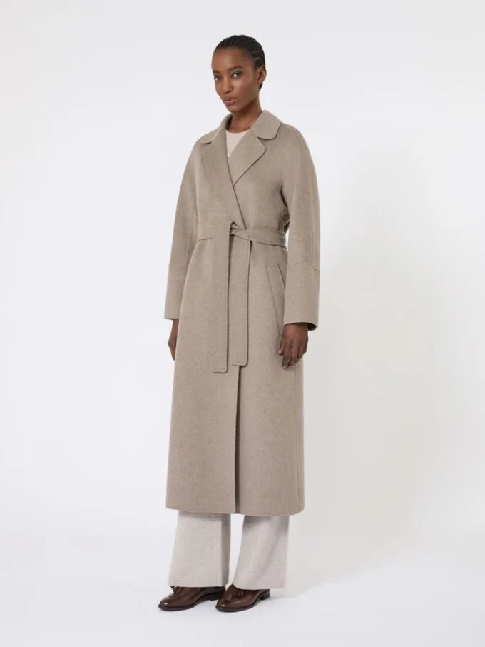 Wool robe coat, turtledove