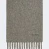 Wool scarf with embroidery, medium grey