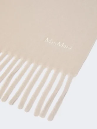 Wool scarf with embroidery, turtledove