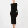 Wool yarn dress, black
