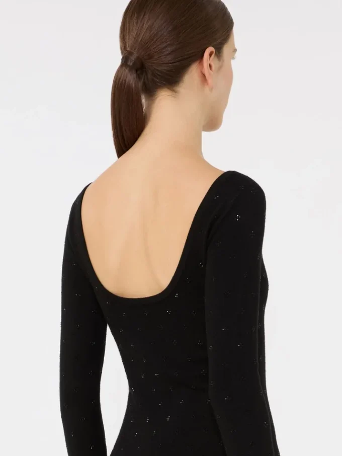 Wool yarn dress, black