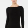 Wool yarn dress, black
