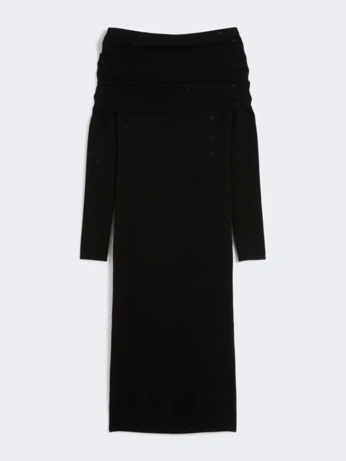 Wool yarn dress, black