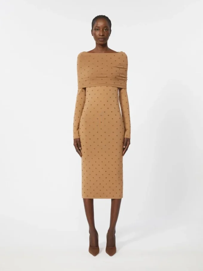 Wool yarn dress, skin dore