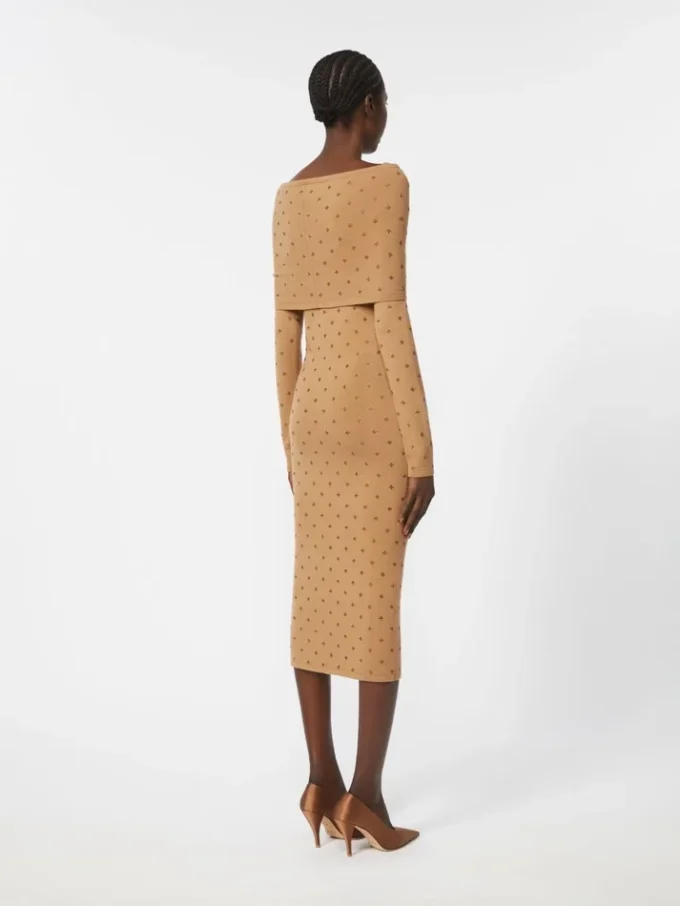 Wool yarn dress, skin dore