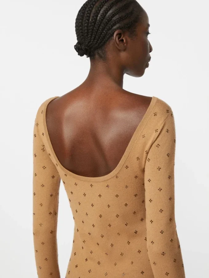 Wool yarn dress, skin dore