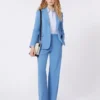 Stretch wool blazer, light blue