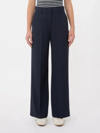 Woollen cloth palazzo trousers, navy