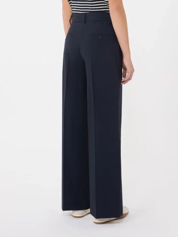 Woollen cloth palazzo trousers, navy