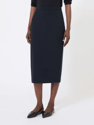 Woollen cloth pencil skirt, ultramarine